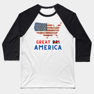 Independence Day Great America White Baseball T-Shirt